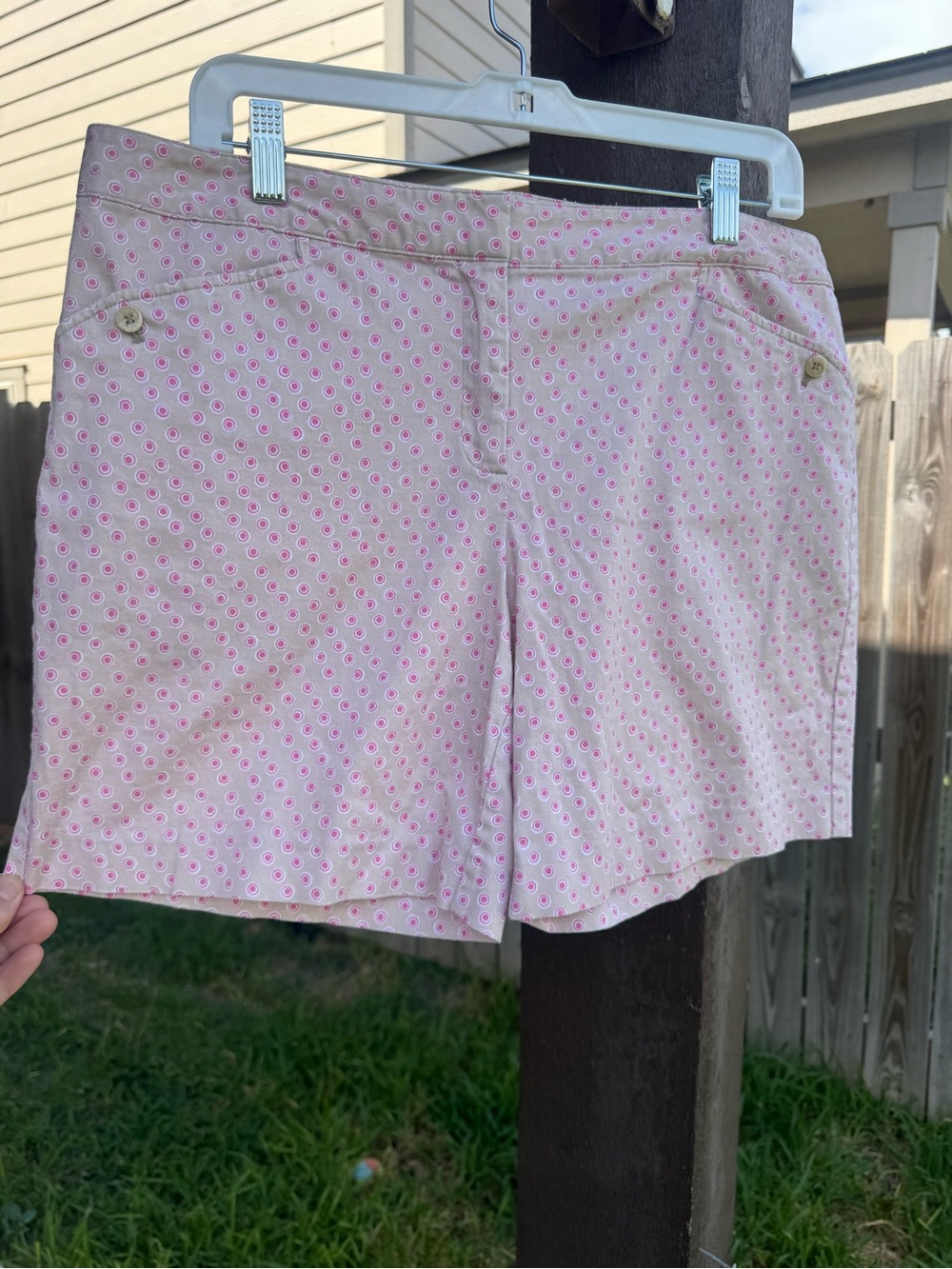 Izod Pink Printed Bermuda Shorts - Subtle Circular Print